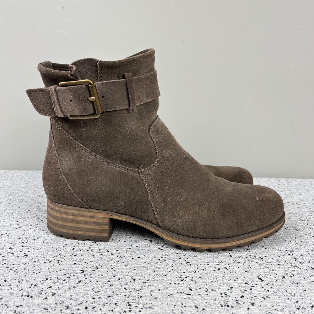 Collection by Clarks Marana Amber Suede Ankle Boots Womens 7.5M Gray Brown‎